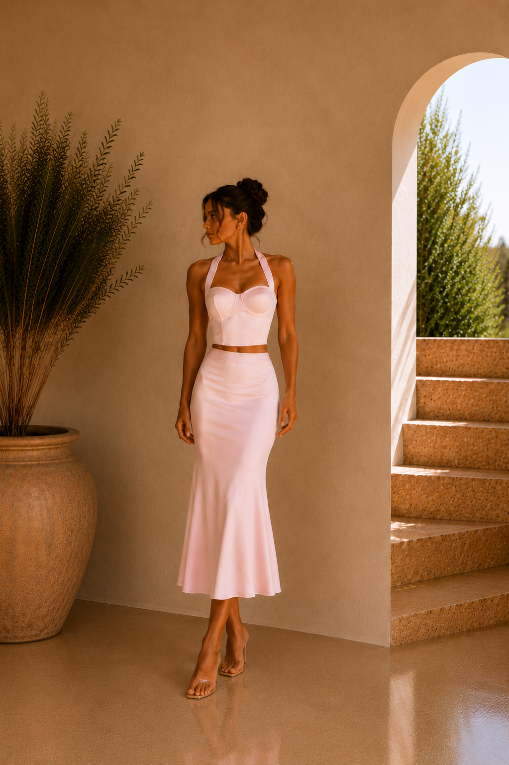 Blush Halter Corset Top